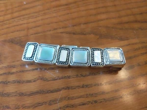 Faux Mother Of Pearl In Silver Setting Elastic Bracelet - Picture 1 of 3