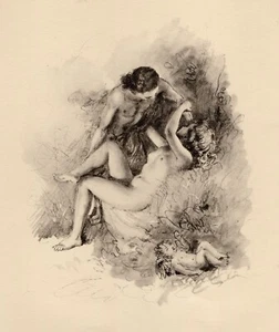 WOW 1947 PAUL-EMILE BEAT Desnudo Litografía Original LOVE CRAZY CERTIFICADO DE AUTENTICIDAD Enmarcado Limitado - Imagen 1 de 2