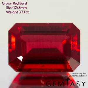Piedra cortada - Berilo rojo hidrotermal cultivado en laboratorio, faceta octágono 12x8 mm 3,41-3,73 quilates - Imagen 1 de 4