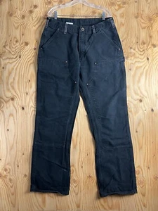 Salopette pantalon double genou noir vintage RARE Euro Carhartt EB 136 BLK 36x34 *34x32 - Photo 1/13