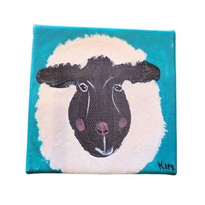 Pintura en lienzo de oveja | 4 X 4 | El ático pintado - Imagen 1 de 2