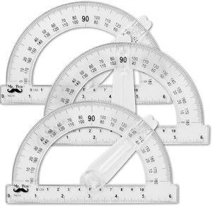- Protractor, 6 Inches Protractor with Swing Arm, Pack of 3 - Picture 1 of 9