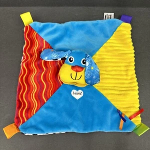 Manta de seguridad de felpa amorosa Tomy Lamaze cachorro perro 11" etiquetas de esquina satinadas usada en excelente estado - Imagen 1 de 13