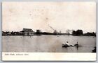 Alliance Ohio~Lake Park~Men in Rowboat~Waterfront Property~1908 Postcard
