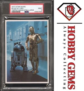 C-3PO R2-D2 PSA 9 1977 Topps Yamakatsu Star Wars Large C6 - Picture 1 of 2