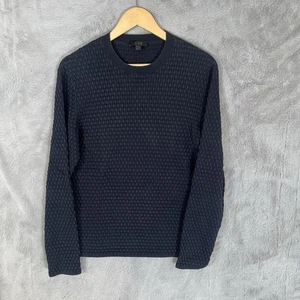 COS Basket Weave Sweatshirt Mens Medium Navy Long Sleeve - Picture 1 of 6