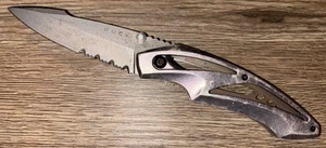 BUCK Knife Model 177 Adrenaline Tactical Liner Lock Gray Aluminum Handle Retired - Picture 1 of 4
