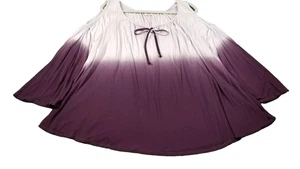 Sonoma Top Womens 2X Plus Purple Ombre ¾ Sleeve Stretch Cold Shoulder Blouse Fun - Picture 1 of 12