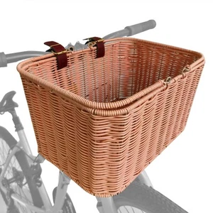 Bike Basket Front, Large Wicker Baskets for Bike, Hand-Woven Bicycle Basket w... - Picture 1 of 9