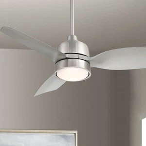 36" Casa Vieja Verdin Brushed Nickel LED Damp Ceiling Fan with Remote - Picture 1 of 7