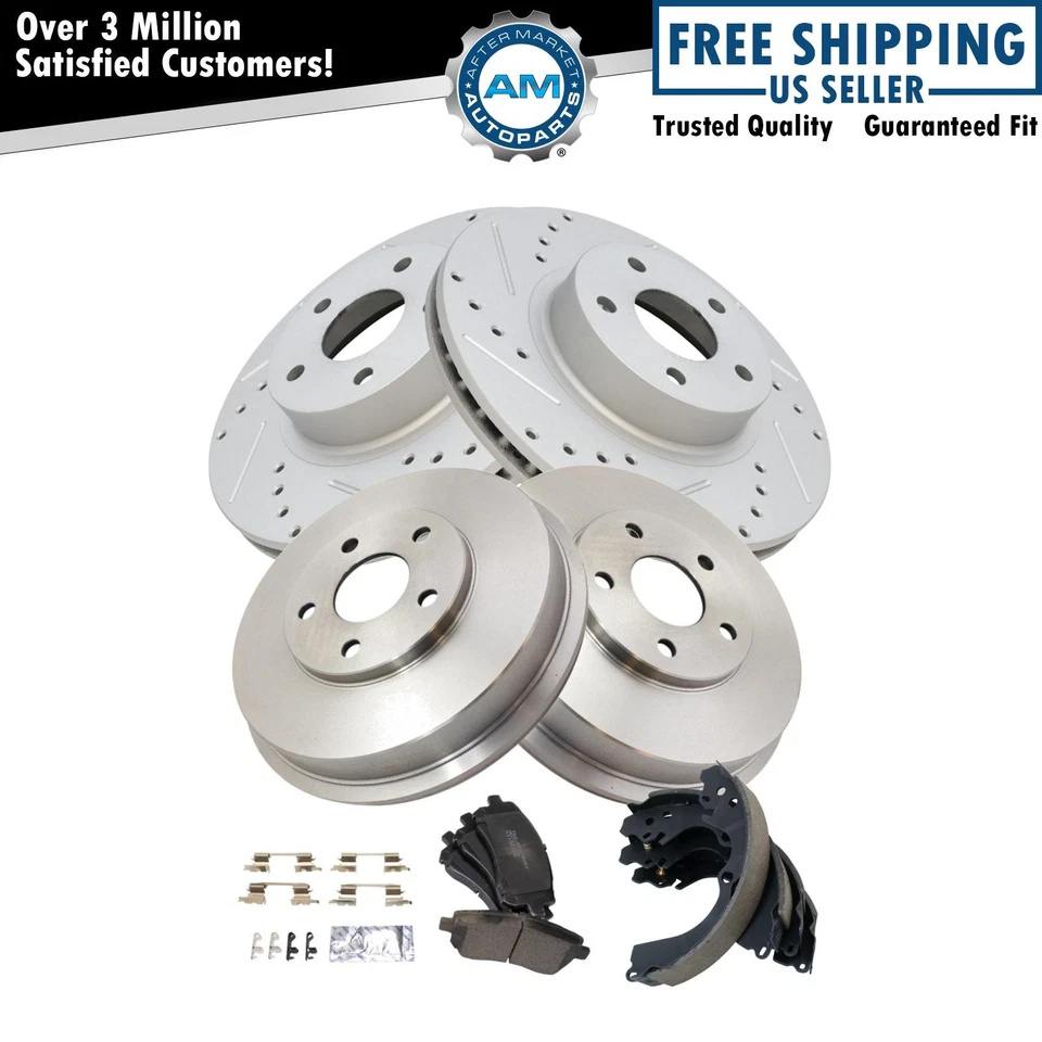 Kit de pastillas de freno y rotor, zapata y batería premium recubierto en G semimetálico para Subaru Foto 1 de 4