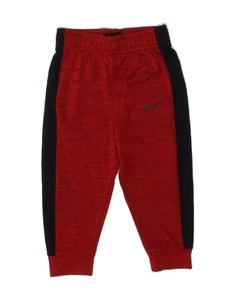 NIKE Baby Boys Dri Fit Joggers Tracksuit Trousers 12-18 Months Red AU01 - Picture 1 of 3
