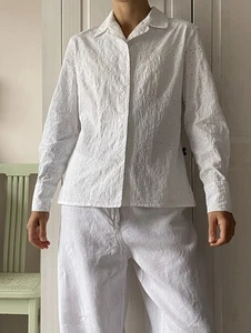 Beautiful Vintage White Broderie Shirt - Picture 1 of 6