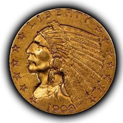 1908 G$2.50 Indian Head Gold Quarter Eagle - Some Luster - XF - SKU-G5364 - Image 1 of 4