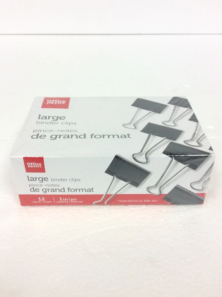 NUEVO Lote De 24 Clips Carpeta Grande Office Depot 308-957, Capacidad 1", ENVÍO GRATUITO Foto 1 de 4