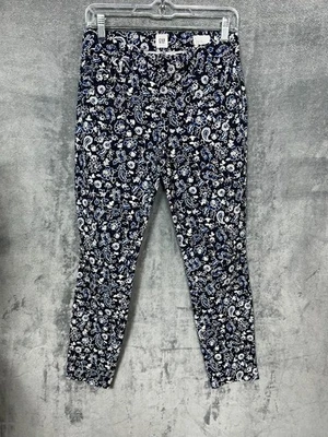 Pantalones al tobillo ajustados Gap para mujer 2 azules florales Foto 1 de 4