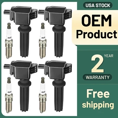4 Ignition Coil Pack UF670 and Spark Plugs For 2015-2020 Ford Mustang 2.3L L4 - Image 1 of 4