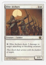 MTG 8th Edition Rare Elite Archers, M to NM, card has never been played