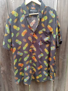 Molokai Surf Herren Electric Black Tropical Pineapple Button Down Hemd Größe: XL - Bild 1 von 9