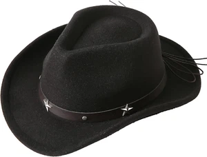 Kids Girls Boys Western Cowboy Cowgirl Hat with Buckle Belt Felt Fedora Hat - Picture 1 of 6