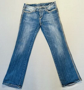 Cowgirl Tuff Co Women’s Jeans 32/31 Don’t Fence Me In Dark Wash Embroidered - Picture 1 of 13