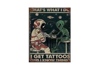 I GET TATTOOS Retro Metal Wall KITCHEN A5 A4 A6 - Picture 1 of 1