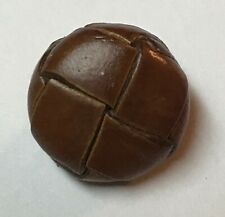 Vintage Brown Dome Woven Leather replacement Coat Button #5839R