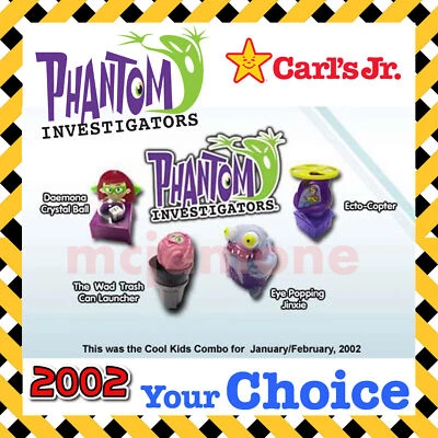 Carl's Jr. 2002 INVESTIGADORES FANTASMAS DIBUJOS ANIMADOS SOBRENATURALES FANTASMAS TU ELECCIÓN DE JUGUETE Foto 1 de 3