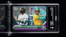 2023 Topps NOW Esteury Ruiz / Rickey Henderson Purple TAG 9 (907) #453 08/25 RC