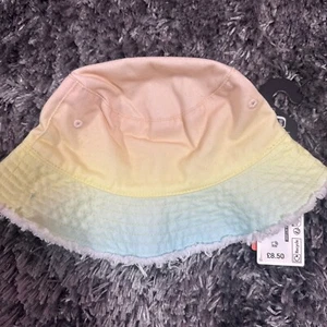Rainbow tie dye Sun Protection Bucket Hat Boys Girls Cotton Beach Children Cap - Picture 1 of 6