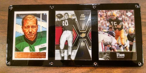 BART STARR 3 CARD PLAQUE GREEN BAY PACKERS HALL OF FAME Cover