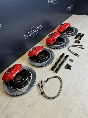 NEW 01-06 BMW E46 M3 BREMBO Big Brake Kit Red Calipers Rotors Set Plug Play Foto 1 de 4