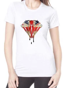 Camiseta para mujer Dripping Diamond Union Jack - Derreting Dope Swag Hipster Tumblr - Imagen 1 de 1