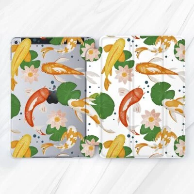 Funda Japonesa Carpa Koi Pez Flor Para iPad 10.2 Air 3 4 5 Pro 9.7 11 12.9 Mini Foto 1 de 4
