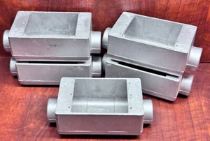 5 Killark Electrolet FSC-2 3/4" C Hubs Shallow Cast Device Box Aluminum 1-Gang - Picture 1 of 5