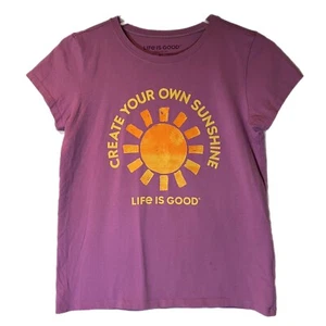 Life Is Good Crusher T-Shirt Tee Kurzarm Create Your Own Sunshine Mädchen XL - Bild 1 von 5