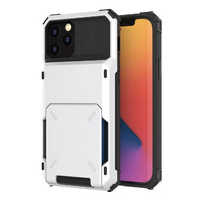 Funda rígida abatible con tarjetero tipo billetera para teléfono para iPhone 15 Pro Max 14 Plus 13 12 Foto 1 de 4