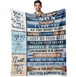 Gifts For Son Blanket 60"X50", Son Gifts From Mom/Dad, Adult Son Gift Ideas, ... - Picture 1 of 7