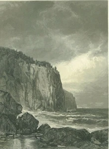 Lake Superior, Baptism Bay North Shore Minnesota 1874 antique engraving - Picture 1 of 2