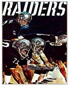 Póster ARTE de colección de los Oakland Raiders de la NFL reimpresión color 8 X 10 foto imagen - Imagen 1 de 1
