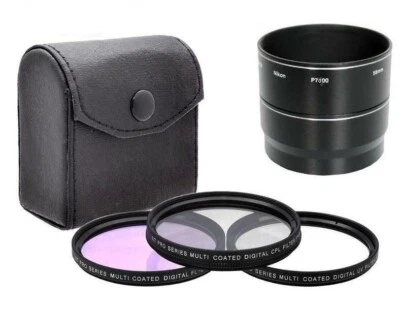 58mm 3 Piece Lens Filter Kit (CPL, FLD, UV) for Nikon Coolpix P7000 P7100  - Image 1 of 4