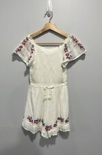 Girls size 12 Justice romper white floral embroidered