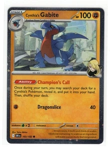 Pokemon Rivali Destinati 103/182 Cynthia's Gabite Cosmos Holo Esclusivo - Foto 1 di 1