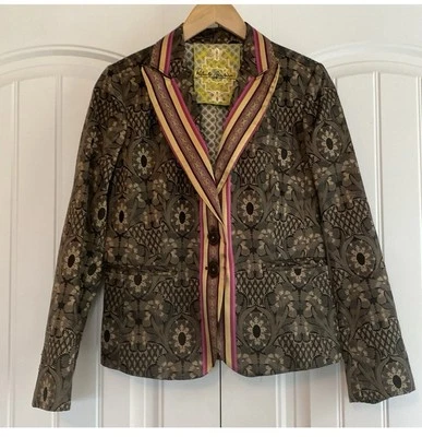 Chaqueta Blazer Robert Graham Para Mujer Kamala Mezcla Seda Fumar Talla 6 Usada en Excelente Condición Foto 1 de 4