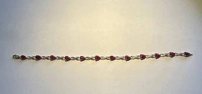 9ct Gold Ruby Bracelet – Birmingham Hallmark – TGC Maker’s Mark – 18.5cm - Image 1 of 4