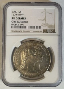 1900 Lafayette Silver Commemorative $1 Dollar Coin NGC AU Details - Picture 1 of 2