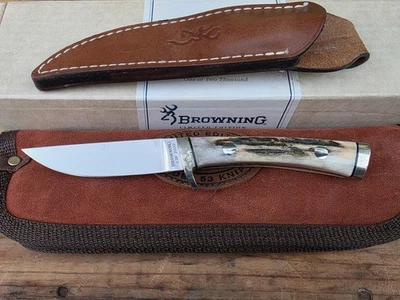 Browning Model 53 Hunting Knife Stag With Filework Japan 1 Of 2000 Rare  - Image 1 of 4