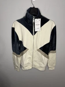 NWT Men’s Zara Zip Up Jacket Cream/Blue Mens Small - Picture 1 of 4