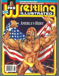 HH89 HULK HOGAN HACKSAW JIM DUGGAN signed Vintage Wrestling Magazine w/COA - Picture 1 of 7