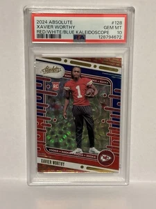2024 Absolute Xavier Worthy Red/White/Blue Kaleidoscope #128 Gem Mint 10 RC SSP - Picture 1 of 2